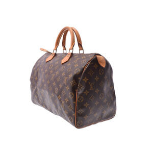 Louis Vuitton Speedy Handbag Monogram Leather Brown